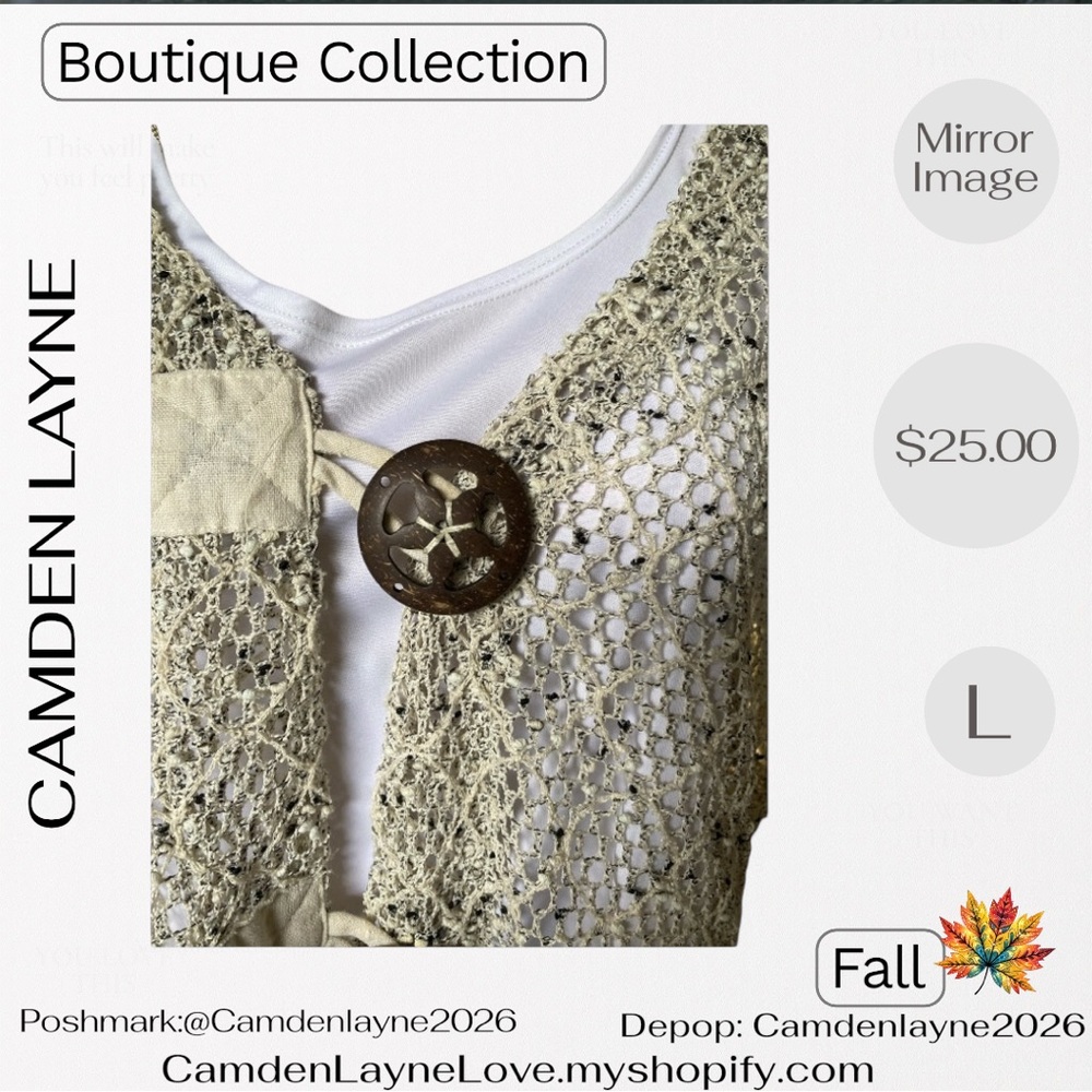 Mirror Image Elegant Cream Crochet Top - Picture 5 of 9